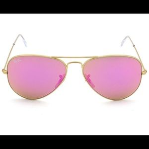 Ray-Ban Pink Aviator Gold Frame/Flash Lens RB 3025